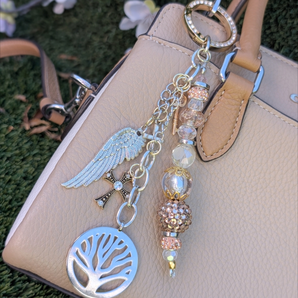 CHRISTIAN BIBLE FAITH handbag jewelry charm custom keychain purse bling MK, DB